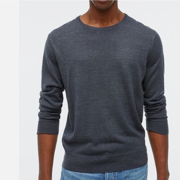 J. Crew Merino Wool-blend Crewneck Sweater Pullover Crew Gray NWT Men’s Size M - Picture 1 of 6
